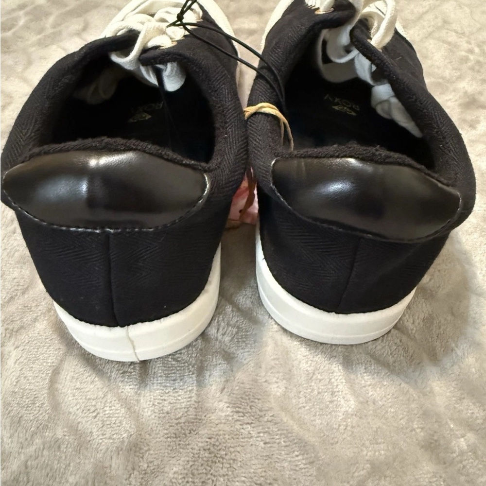 NWT! Roxy Pierview Black Canvas Lace Up Low Top Cushion Sneaker Size 9 -No Box - Picture 10 of 12
